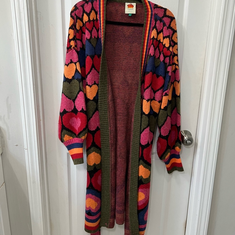Farm Rio Full Of Hearts Midi Cardigan - Picture 3 of 12